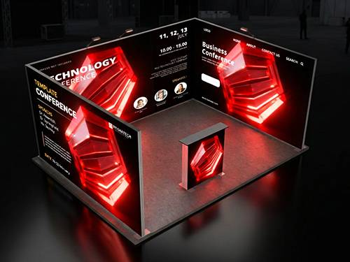 Custom exhibitor booth staging and fabrication by Prime AV