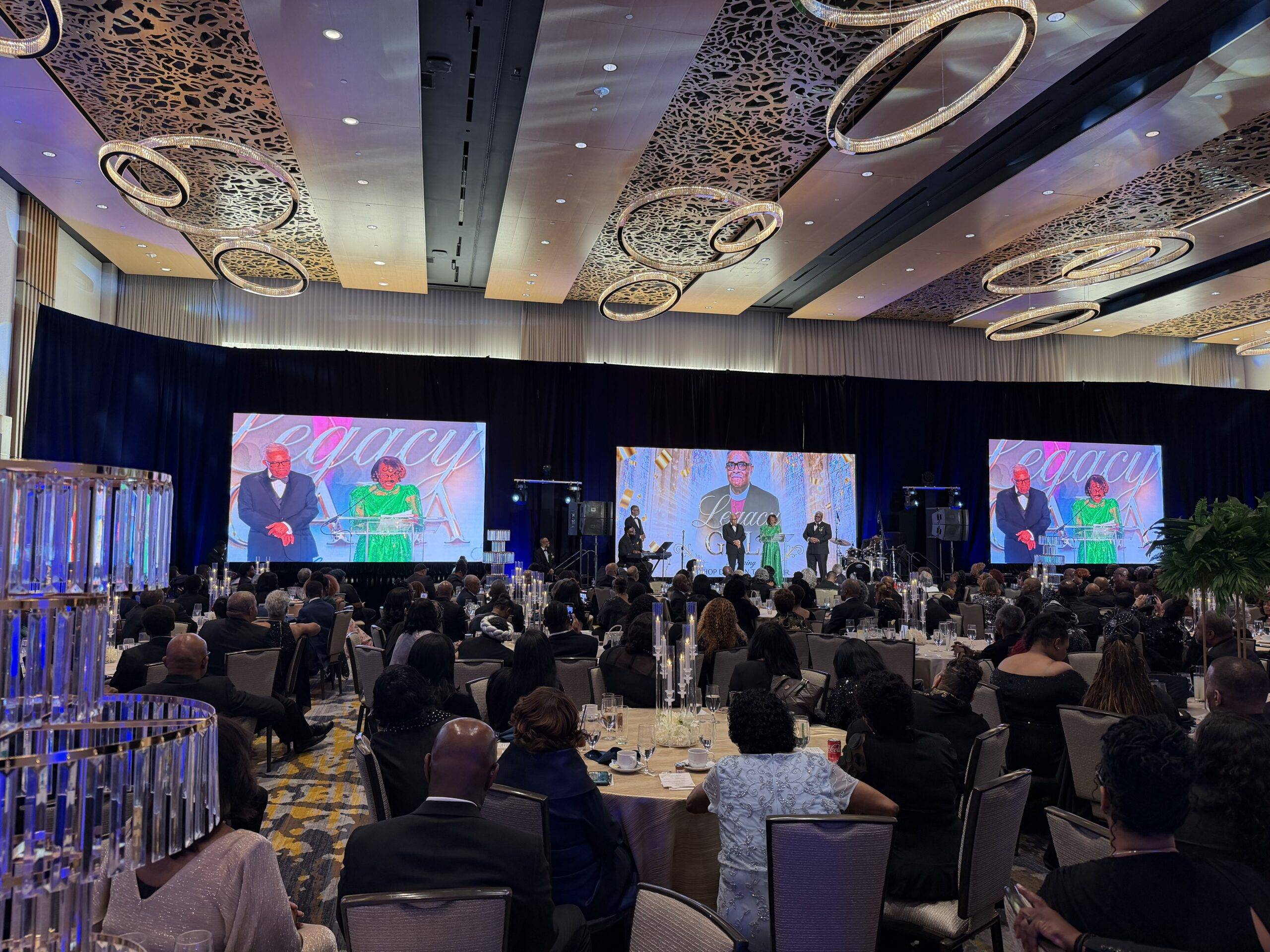Awards gala ballroom staging and lighting production photo 4