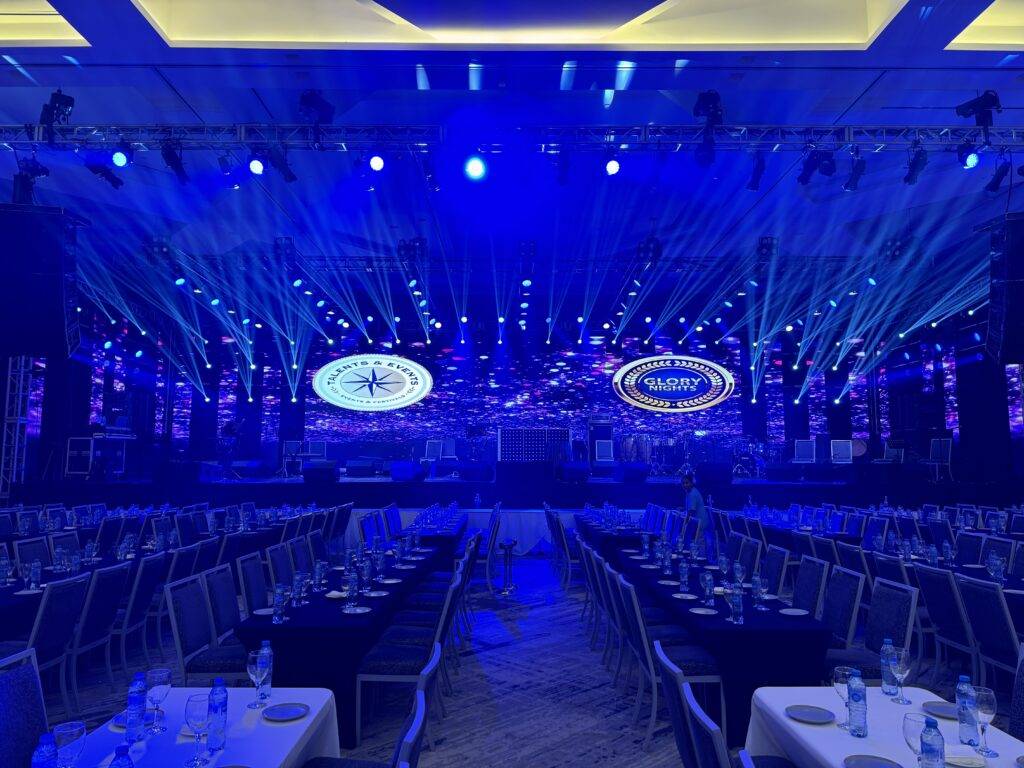 Festival main stage with large-format lighting and line-array sound produced by Prime AV