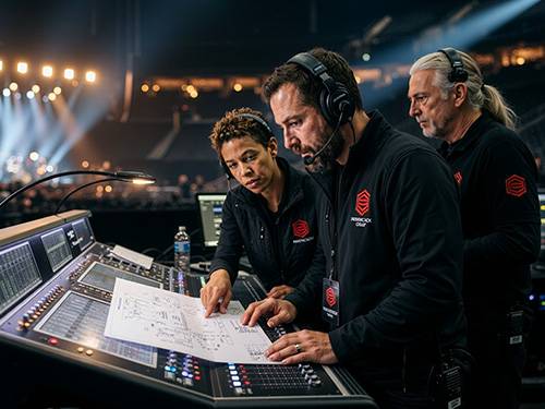 Prime AV team members training and collaborating, reflecting investment in its people