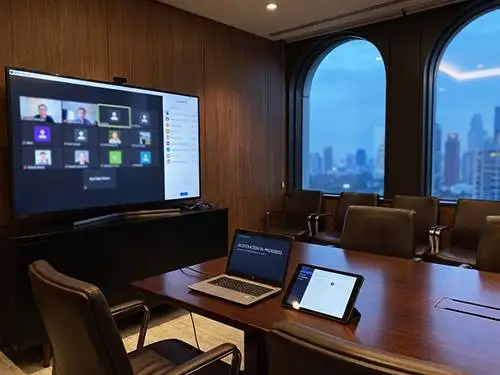 Live-stream moderation and audience-engagement station for a virtual event in Washington, DC