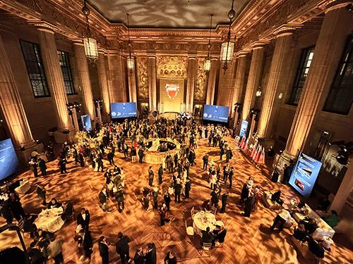 Modular LED video wall in a custom configuration at an event produced by Prime AV