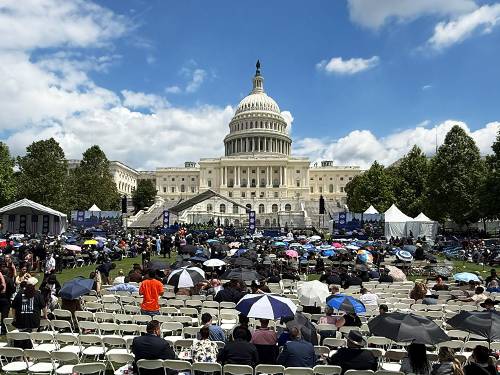 Neutral, professional AV setup for a nonpartisan government event by Prime AV