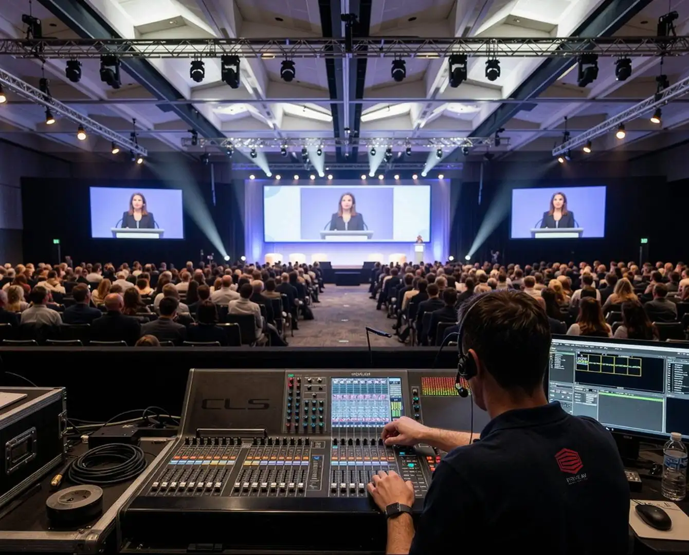 Prime AV production team on site at a live event, reflecting the company's story and experience