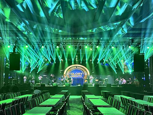 Spotlight and custom gobo projection lighting at an event staged by Prime AV in Maryland