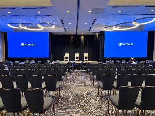 Live streaming production for a corporate town hall and all-hands meeting in the DMV
