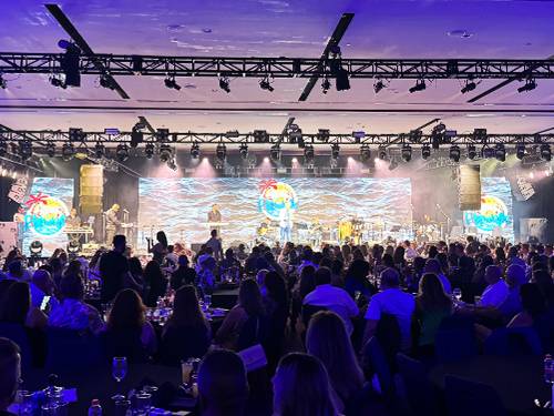 Large LED video wall on a concert stage produced by Prime AV