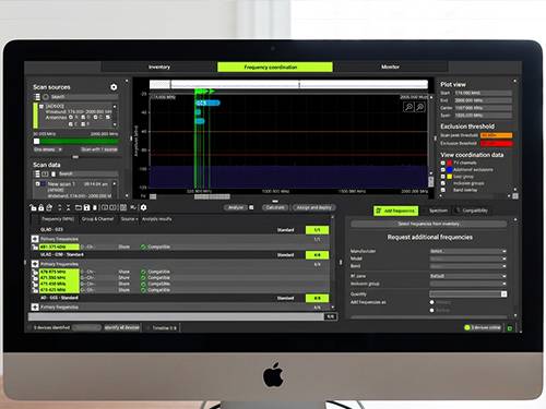 Wireless microphones and an RF coordination rack for interference-free event audio by Prime AV
