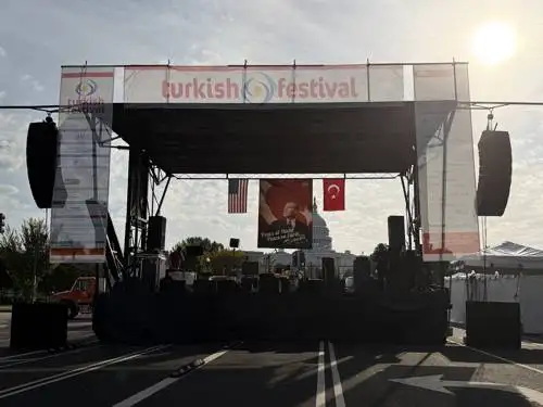 Outdoor festival stage and roof structure built by Prime AV