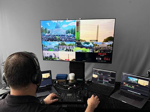 Video, livestream and recording setup at a groundbreaking ceremony